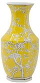 A & B Home White/Yellow Plum Blossom Flower Vase-0