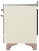 Ilve® Majestic III 48" Antique White Pro Style Induction Range with Solid Door and Copper Trim-4