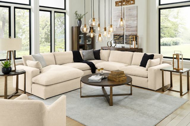 Benchcraft® Elyza 5-Piece Linen Left-Arm Facing Sectional and Chaise-2