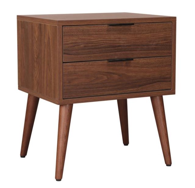 Mazin Furniture Fletcher Walnut Nightstand -1