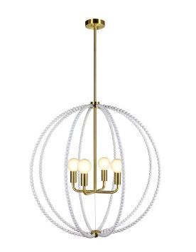 Renwil® Basil Brass/White Chandelier Lighting-1