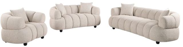 Coaster® Whitney 3-Piece Pebble Fabric Upholstered Sofa Set-0