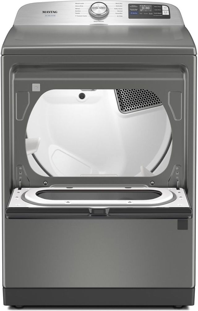Maytag® 7.4 Cu. Ft. Classic Silver Pet Pro Gas Dryer with Extra Power and Sanitize Cycle-2