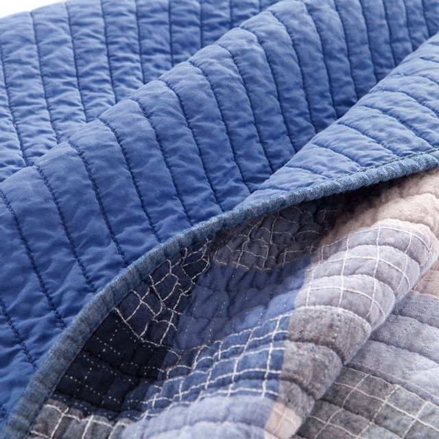 Olliix by INK+IVY Blue Full/Queen Maddox Coverlet Set-3