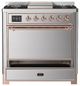 Ilve® Majestic III 36" Stainless Steel Pro Style Dual Fuel Liquid Propane Range with Solid Door and Copper Trim-3