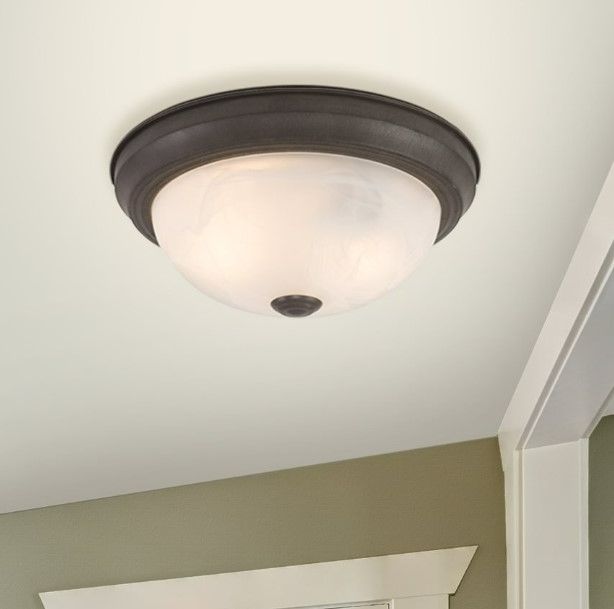 YHD Dark Brown 2-Light Flush Mount Lighting-1