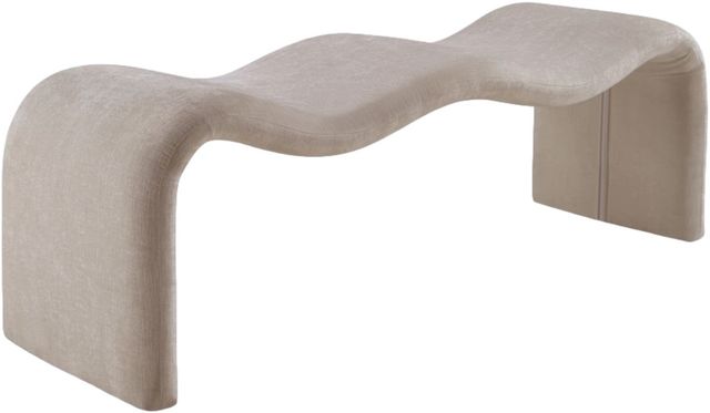 Meridian Furniture Willow Beige Chenille Bench-0