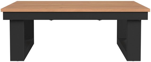 Elements International Cabana Black/Brown Aluminum/Wood Outdoor Coffee Table-1