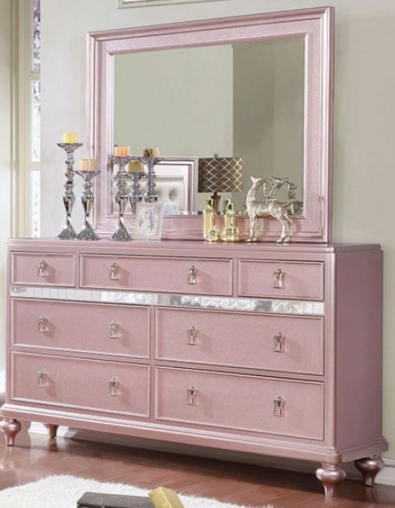 Furniture of America® Ariston Rose Gold 4-Piece Full Bedroom Set-2