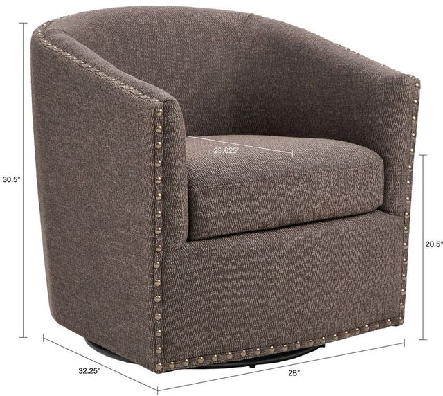 Olliix by Madison Park Chocolate Tyler Swivel Chair-1