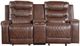 Homelegance® Putnam Brown Manual Double Glider Reclining Console Loveseat-2