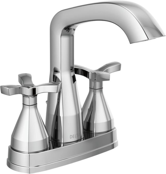 Delta Stryke® Lumicoat® Chrome Centerset Faucet with Knob Handles-0