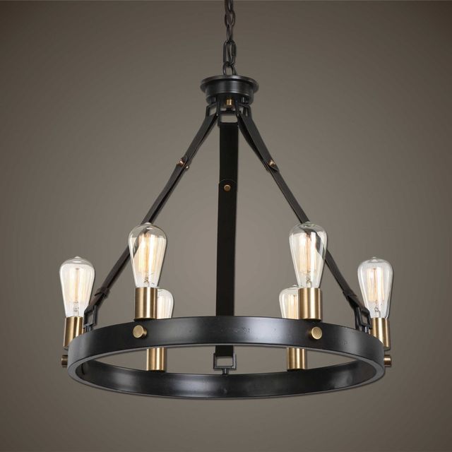 Uttermost Marlow 6 Light Antique Bronze Chandelier-2