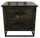 International Furniture Direct Dark Teak Stained Dark Nightstand-2
