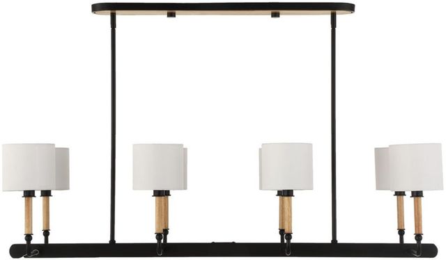 Uttermost® Franconia Matte Black/Natural/White 8-Light Pendant-0