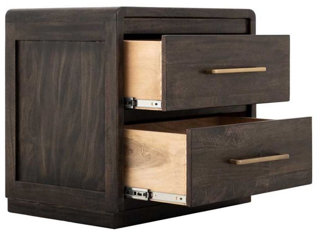 International Furniture Direct Dark Mezquite Black Nightstand-4