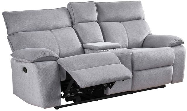 Mazin Furniture Casper Grey Manual Double Reclining Loveseat with Console-1