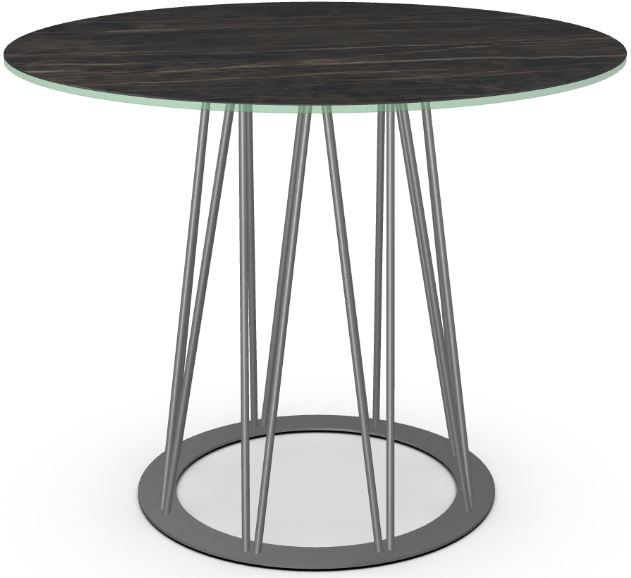 Amisco Customizable Calypso Black Italian Porcelain Dining Table with 39" Tabletop -3