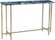 Moe's Home Collection Agate Blue Stone Top Console Table with Brass Iron Frame-0