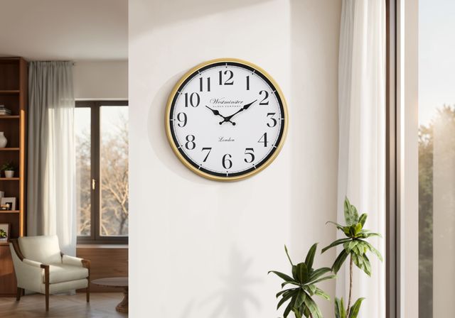 Monarch Specialties Inc. Antique Gold 16" Wall Clock-1