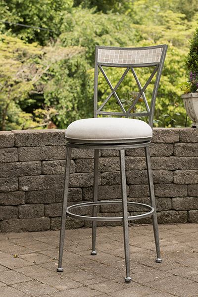 HH2 Home Milestone Aged Pewter Indoor/Outdoor Swivel Counter Stool-3