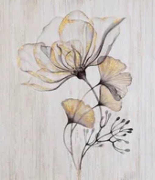 StyleCraft 3-Piece Gray/Gold/Light Brown Wall Art Set-3