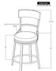 International Furniture Direct Century Licorice Counter Stool-5
