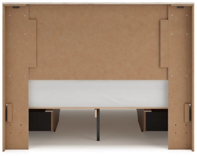 Benchcraft® Lawroy Light Natural Queen 2-Drawer Storage Panel Bed-6