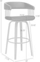 Armen Living Topanga Gray/Walnut Swivel Counter Stool-2