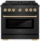 ZLINE Autograph Edition Paramount 36" 5.2 Cu. Ft. Black Satin Stainless Steel Gas Range with 6 Burner DuoPro™ Cooktop and Convection Gas Oven with Champagne Bronze Accents-0