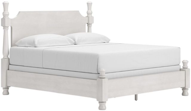 Signature Design by Ashley® Chadworth Antique White King Poster Bed-1