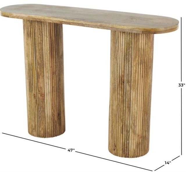 Deco Marche Brown Oval Console Table-3