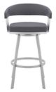 Armen Living Bronson 29" Silver Metal Bar Stool-1