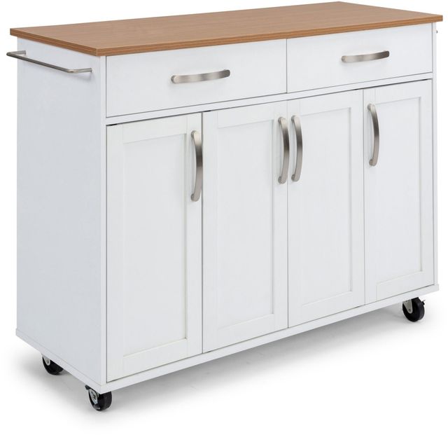 homestyles® Storage Plus Off-White Kitchen Cart-1