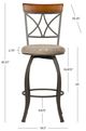 Powell® Hamilton Beige/Matte Pewter Swivel Bar Stool-2