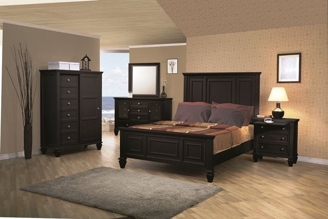 Coaster® Sandy Beach 4-Piece Black Queen Panel Bedroom Set-0