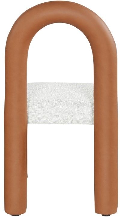 Meridian Furniture Amari Cognac/Cream Upholstered Dining Chair-4