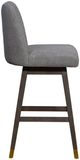 Armen Living Amelia 2-Piece Gray Boucle/Gray Oak Swivel Barstool Set-4