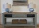 International Furniture Direct Alban Brown Sofa Table with Green Base-3