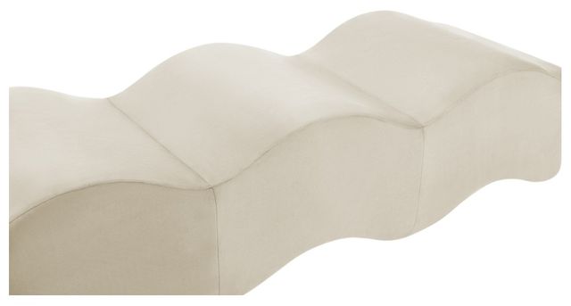 Meridian Furniture Wave Cream Upholstered Bench-2