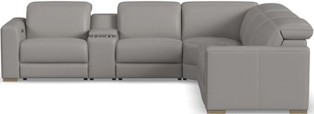 Flexsteel® Aurora 6-Piece Ash Power Reclining Sectional with Power Headrests-3