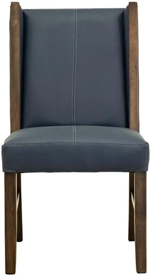 International Furniture Direct Forge Blue/Chocolate Brown Leather Dining Side Chair-1