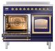 Ilve® Nostalgie II Noblesse 40'' Midnight Blue Pro Style Induction Range with Brass Trim-3