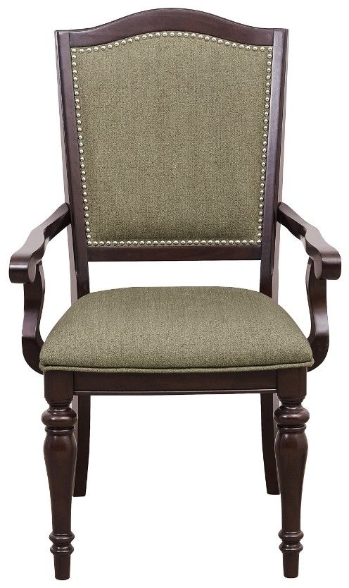 Homelegance® Marston Dark Cherry/Natural Dining Arm Chair-2