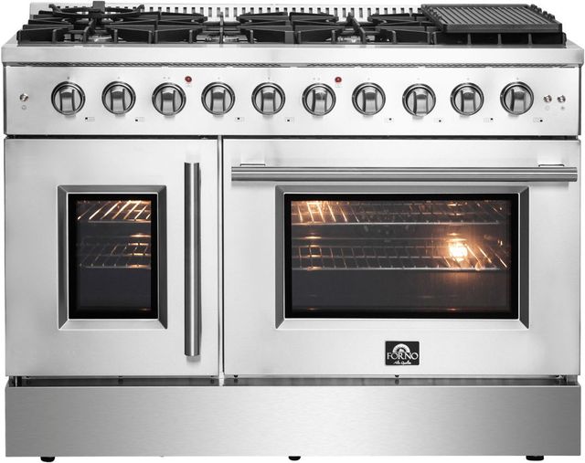 FORNO® Galiano 48" Stainless Steel Pro Style Gas Range-0