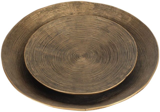 Uttermost® Stratum 2-Piece Antique Brass Round Bowls Set-2
