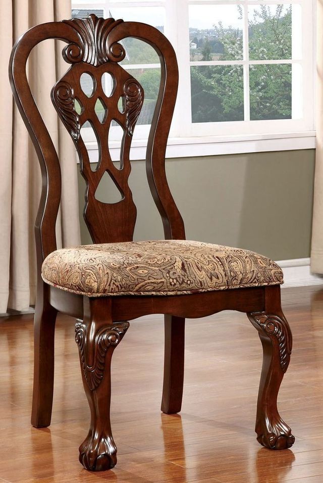Furniture of America® Elana 2-Piece Brown Cherry Dining Side Chair Set-1
