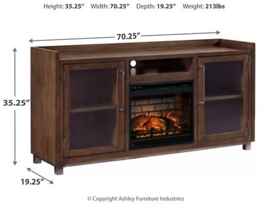 Signature Design by Ashley® Starmore Brown 70" TV Stand with Electric Infrared Fireplace Insert-4