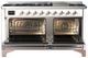 Ilve® Majestic III 60" White Pro Style Dual Fuel Liquid Propane Range with Solid Door and Copper Trim-1