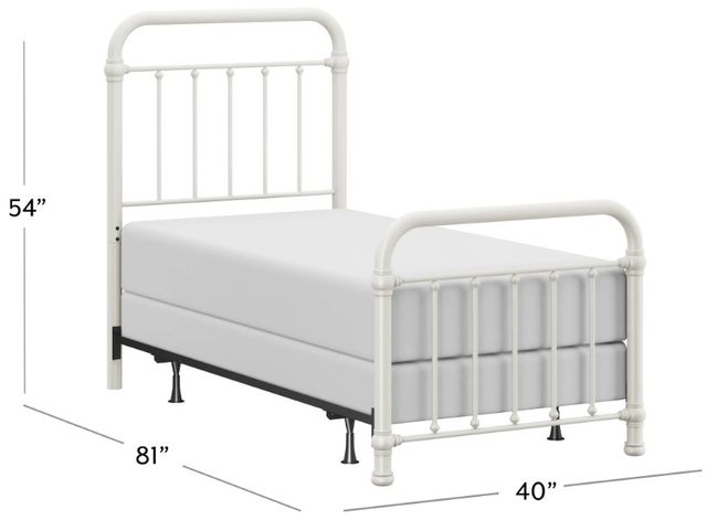 HH2 Home Kirkland White 55" Twin Metal Rod Bed-2